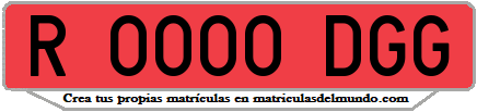 Ejemplo matrícula de remolque de España serie DGG