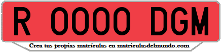 Ejemplo matrícula de remolque de España serie DGM
