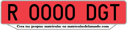 Ejemplo matrícula de remolque de España serie DGT