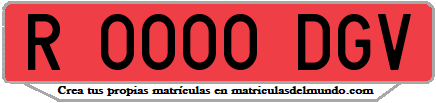 Ejemplo matrícula de remolque de España serie DGV