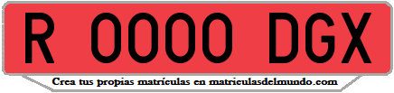 Ejemplo matrícula de remolque de España serie DGX