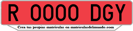 Ejemplo matrícula de remolque de España serie DGY