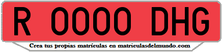 Ejemplo matrícula de remolque de España serie DHG