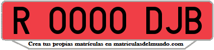 Ejemplo matrícula de remolque de España serie DJB