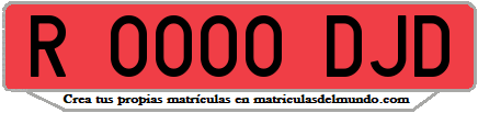 Ejemplo matrícula de remolque de España serie DJD