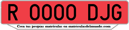 Ejemplo matrícula de remolque de España serie DJG