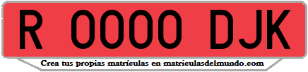 Ejemplo matrícula de remolque de España serie DJK