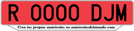 Ejemplo matrícula de remolque de España serie DJM