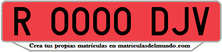 Ejemplo matrícula de remolque de España serie DJV