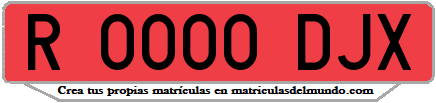 Ejemplo matrícula de remolque de España serie DJX