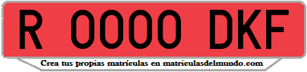 Ejemplo matrícula de remolque de España serie DKF