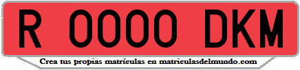 Ejemplo matrícula de remolque de España serie DKM