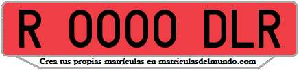 Ejemplo matrícula de remolque de España serie DLR