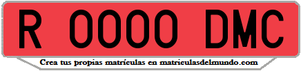 Ejemplo matrícula de remolque de España serie DMC