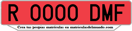 Ejemplo matrícula de remolque de España serie DMF