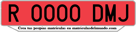 Ejemplo matrícula de remolque de España serie DMJ