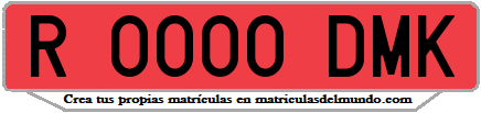 Ejemplo matrícula de remolque de España serie DMK