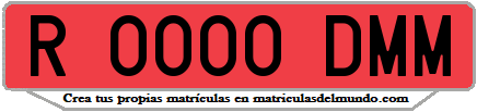 Ejemplo matrícula de remolque de España serie DMM