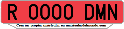 Ejemplo matrícula de remolque de España serie DMN