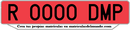 Ejemplo matrícula de remolque de España serie DMP