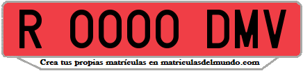 Ejemplo matrícula de remolque de España serie DMV