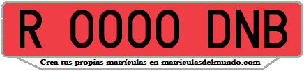 Ejemplo matrícula de remolque de España serie DNB