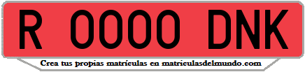 Ejemplo matrícula de remolque de España serie DNK