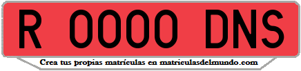 Ejemplo matrícula de remolque de España serie DNS