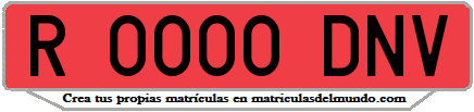 Ejemplo matrícula de remolque de España serie DNV