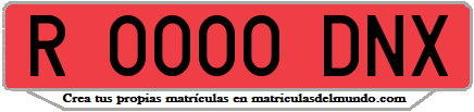 Ejemplo matrícula de remolque de España serie DNX