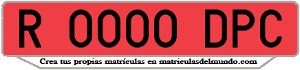 Ejemplo matrícula de remolque de España serie DPC
