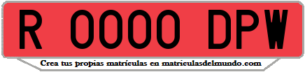 Ejemplo matrícula de remolque de España serie DPW
