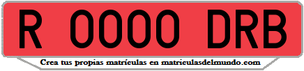 Ejemplo matrícula de remolque de España serie DRB