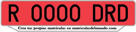 Ejemplo matrícula de remolque de España serie DRD