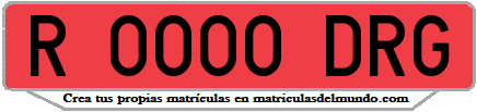 Ejemplo matrícula de remolque de España serie DRG