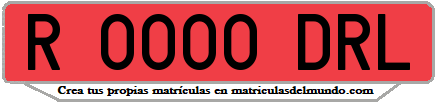 Ejemplo matrícula de remolque de España serie DRL