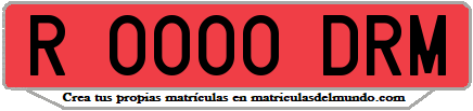 Ejemplo matrícula de remolque de España serie DRM