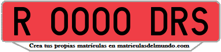 Ejemplo matrícula de remolque de España serie DRS
