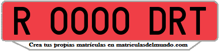 Ejemplo matrícula de remolque de España serie DRT
