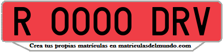 Ejemplo matrícula de remolque de España serie DRV