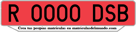 Ejemplo matrícula de remolque de España serie DSB
