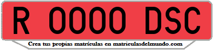 Ejemplo matrícula de remolque de España serie DSC