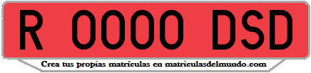 Ejemplo matrícula de remolque de España serie DSD