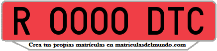 Ejemplo matrícula de remolque de España serie DTC