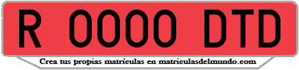 Ejemplo matrícula de remolque de España serie DTD