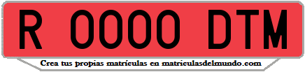 Ejemplo matrícula de remolque de España serie DTM