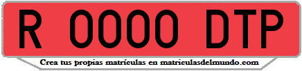 Ejemplo matrícula de remolque de España serie DTP