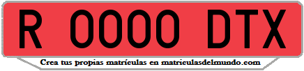 Ejemplo matrícula de remolque de España serie DTX