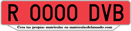 Ejemplo matrícula de remolque de España serie DVB