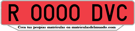 Ejemplo matrícula de remolque de España serie DVC